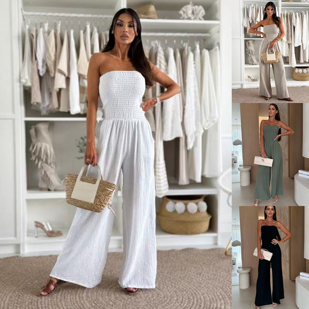 Damer stropløs bredbenet jumpsuit Stilla