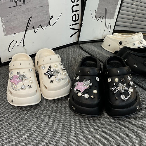 Dame Kreative og fashionable Clogs med funklerende applikationer Stilla