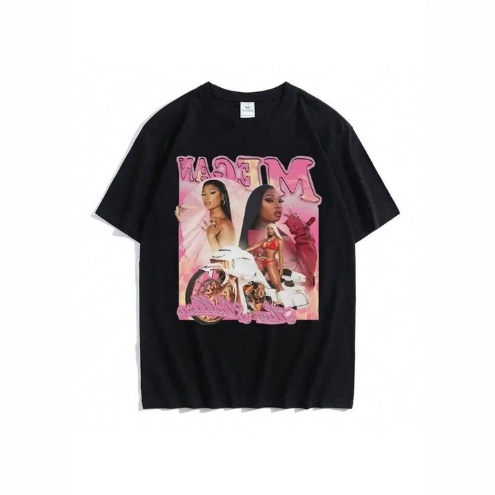 Dame T-shirt med kreativ grafiktryk og moderne snit Skovae