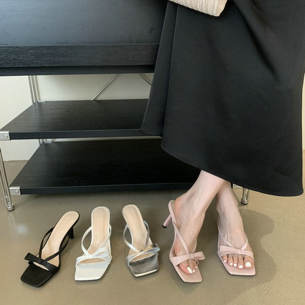 Dame elegante og stilige slingback-sandaler med dekorativt sløjfedesign Stilla