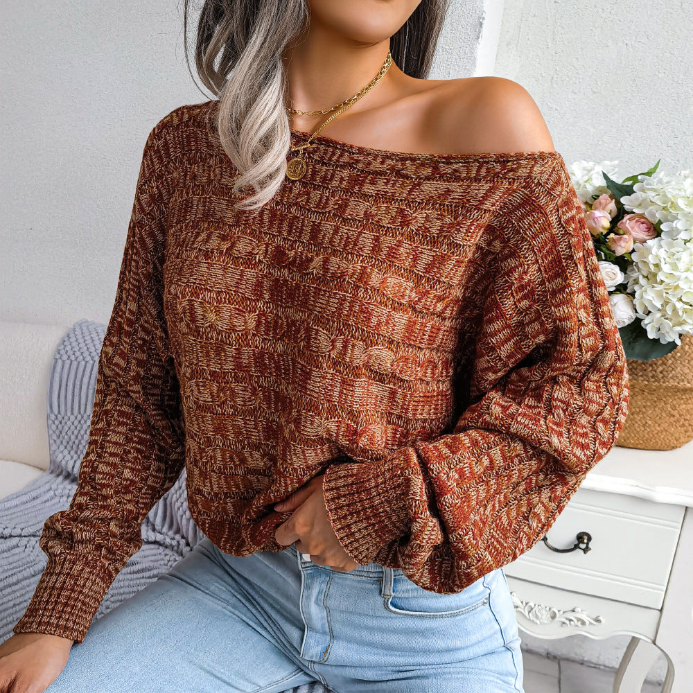 Dame Oversized Strikpullover med unikt bølgemønster og bred pasform Stilla