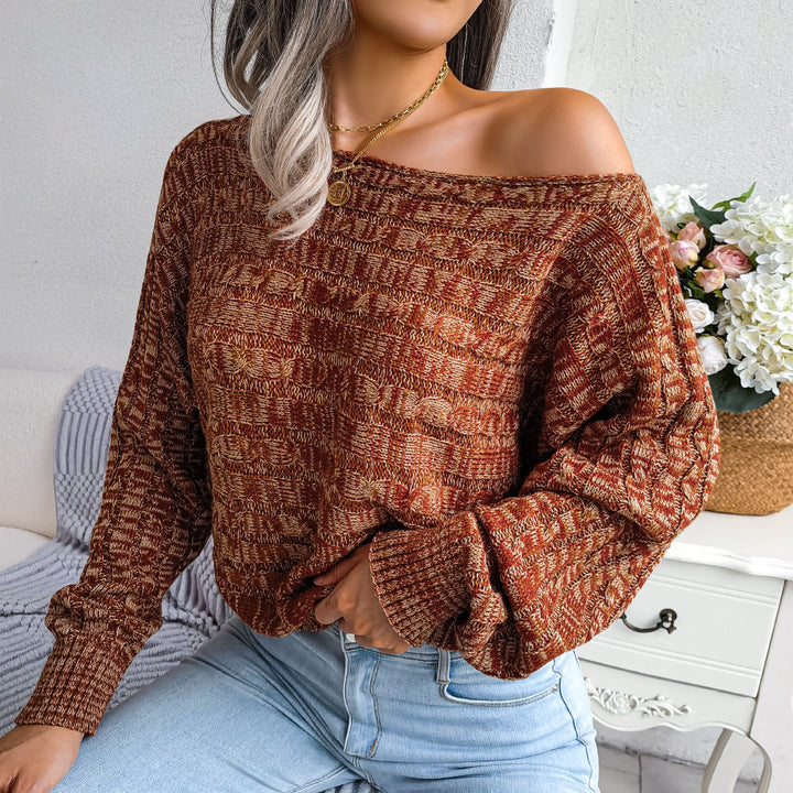 Dame Oversized Strikpullover med unikt bølgemønster og bred pasform Stilla