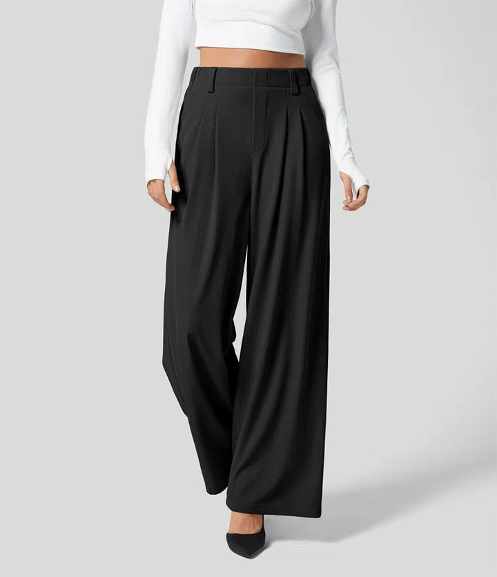Dame Bredskårede Culotte-bukser med elastisk talje Stilla