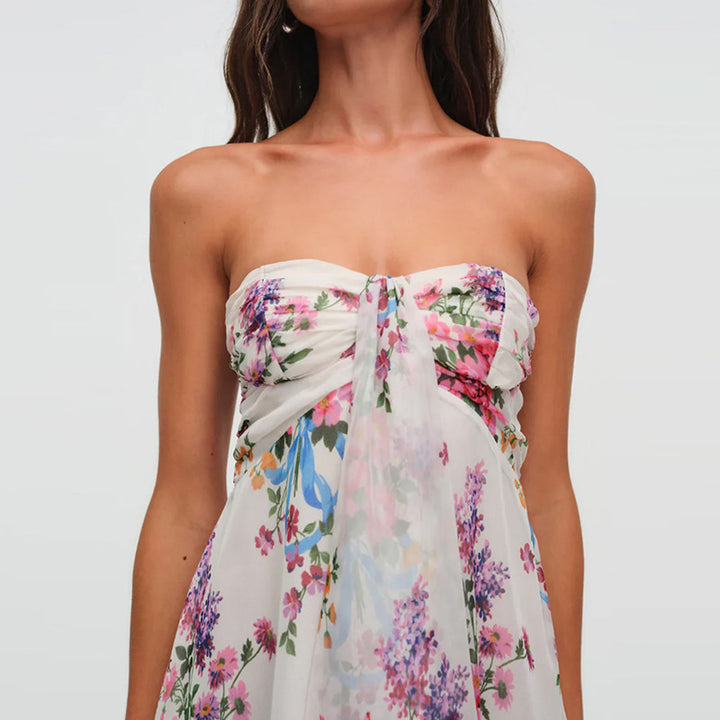 Dame sommerkjole med blomsterprint Stilla