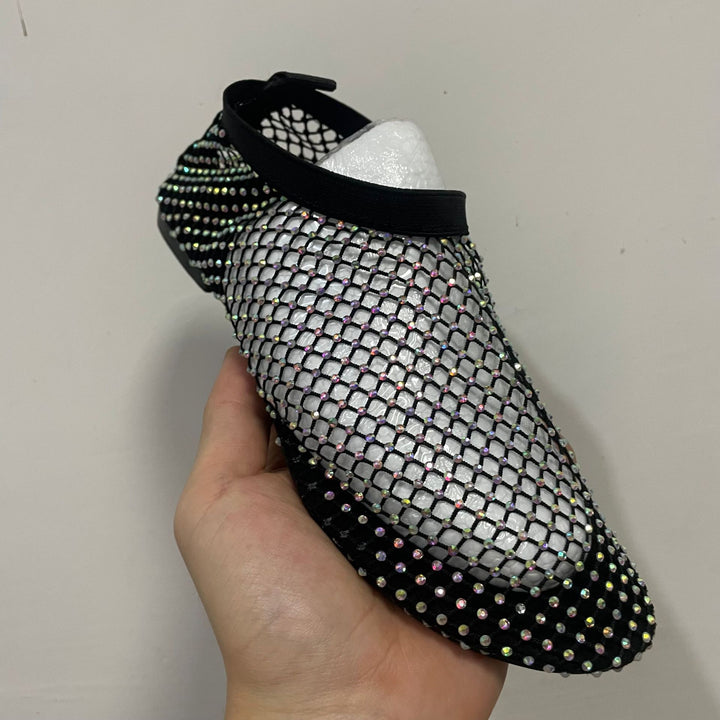 Dame net-boots med glitrende accenter og elastisk skaft Stilla