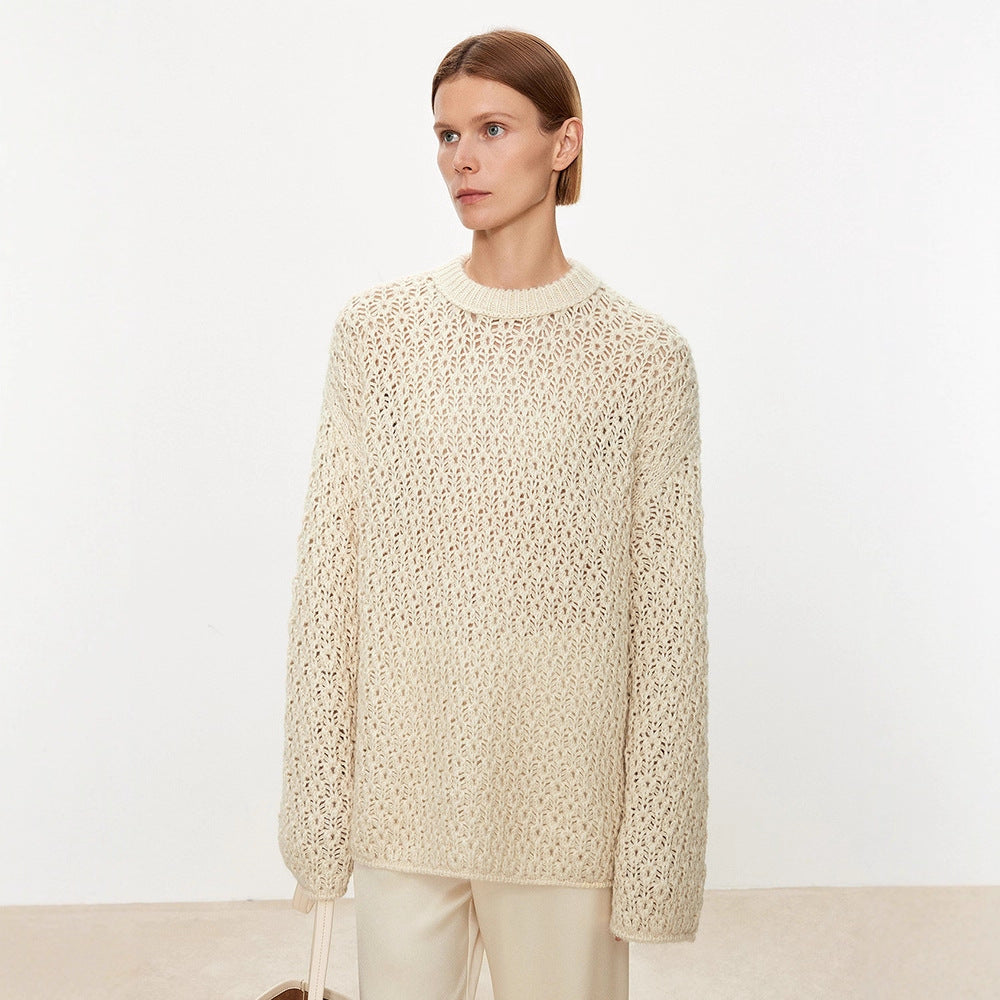 Dame luftstrikket sweater med åben struktur Stilla