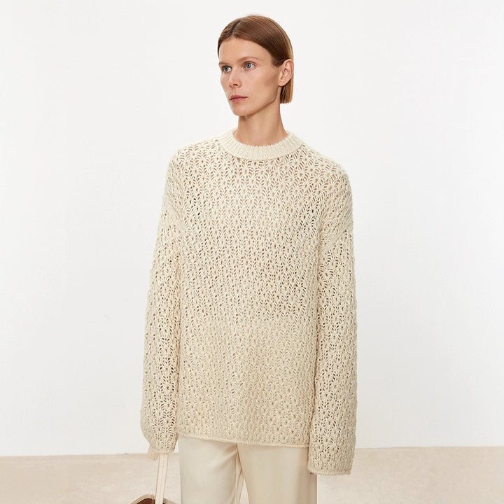 Dame luftstrikket sweater med åben struktur Stilla