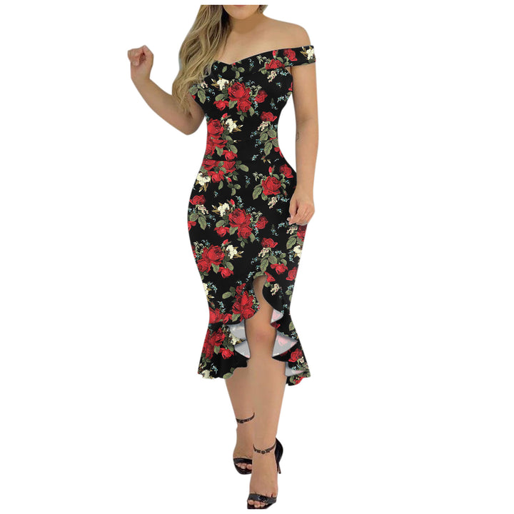 Dame Elegant Maxikjole med Off-Shoulder og dekorativ Volant Stilla