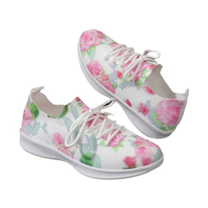 Dame Behagelige Slip-On Sneakers med blomsterdesign og åndbar overflade Stilla