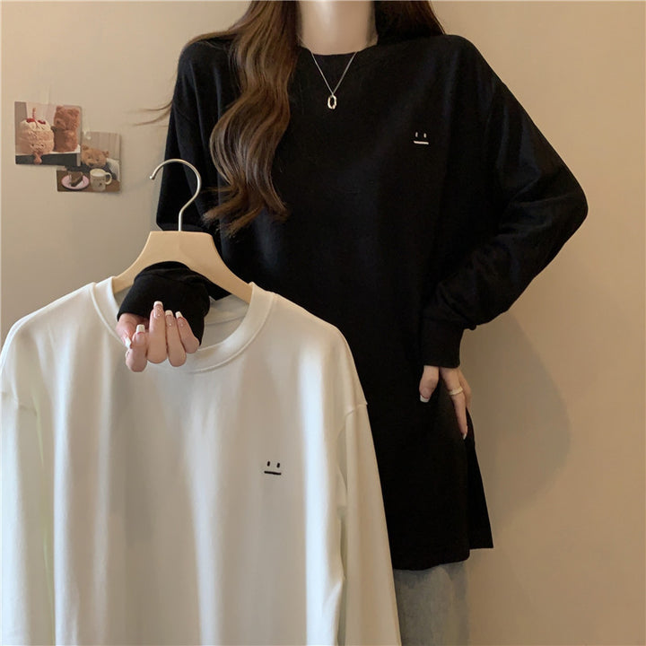 Dame Fritid Lange Ærmer Rund Hals T-Shirt Stilla
