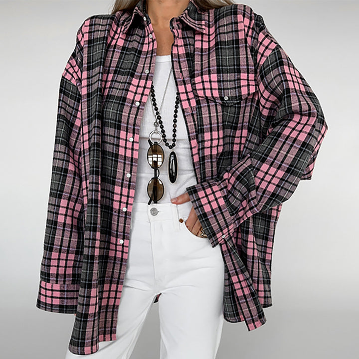 Dame Oversized Karoshirt med moderne snit og kvalitetsmaterialer Stilla
