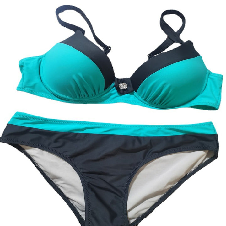 Dame bikini-top med elastiske stropper og dekorativt brystområde Stilla