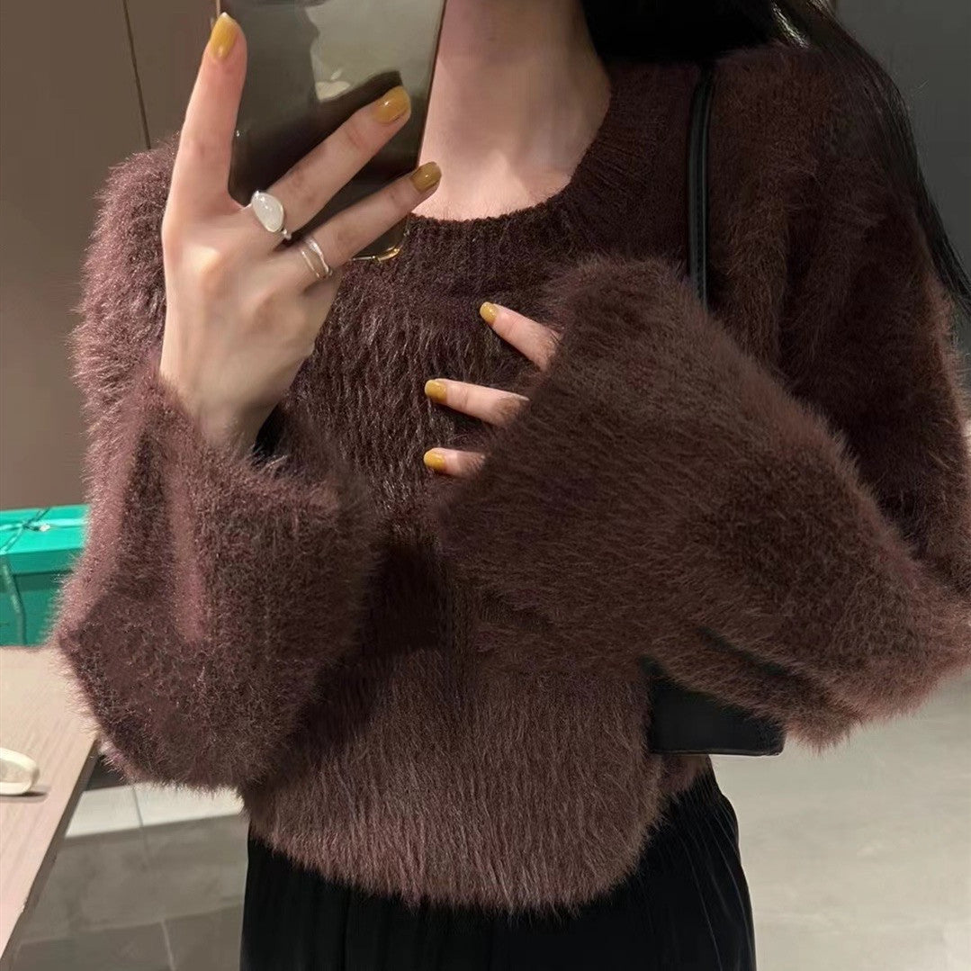 Femme Fluffy Strikpullover Sweater Stilla