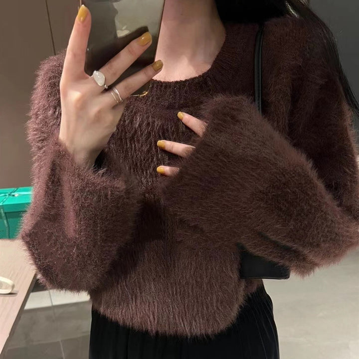 Femme Fluffy Strikpullover Sweater Stilla