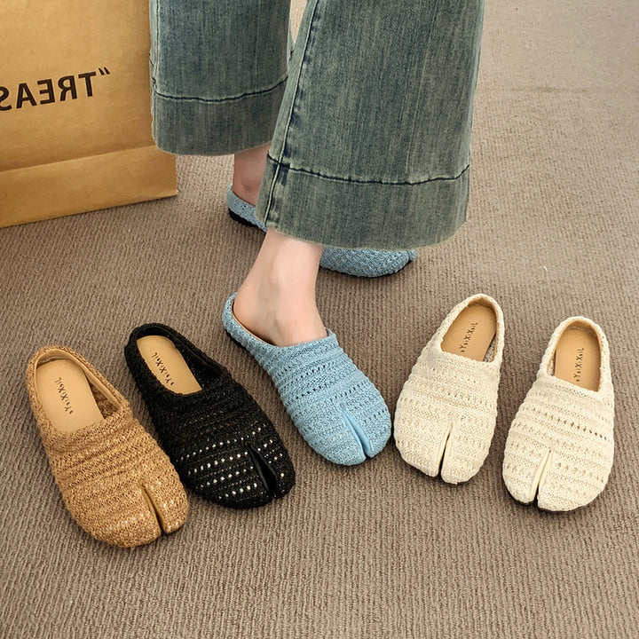 Dame Strukturgewebe Slide Mules Stilla