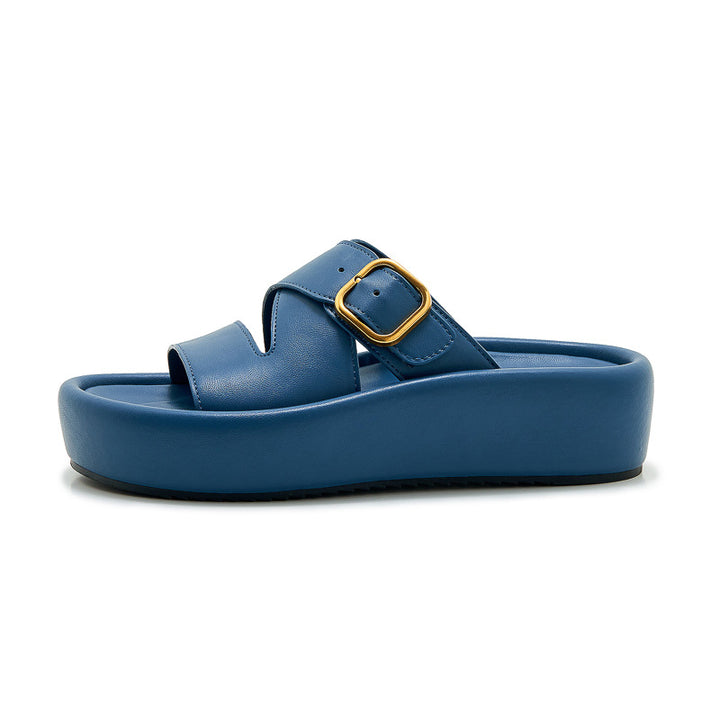 Dame platform sandaler med glinsende spænde lukning og behagelig sål Stilla