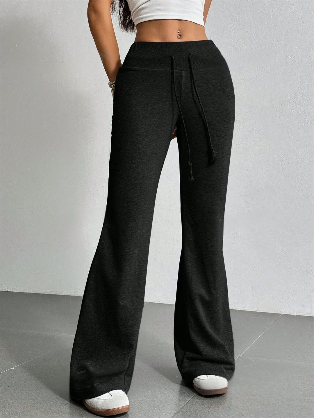 Dame brede Sweatpants med elastisk talje og snor Stilla