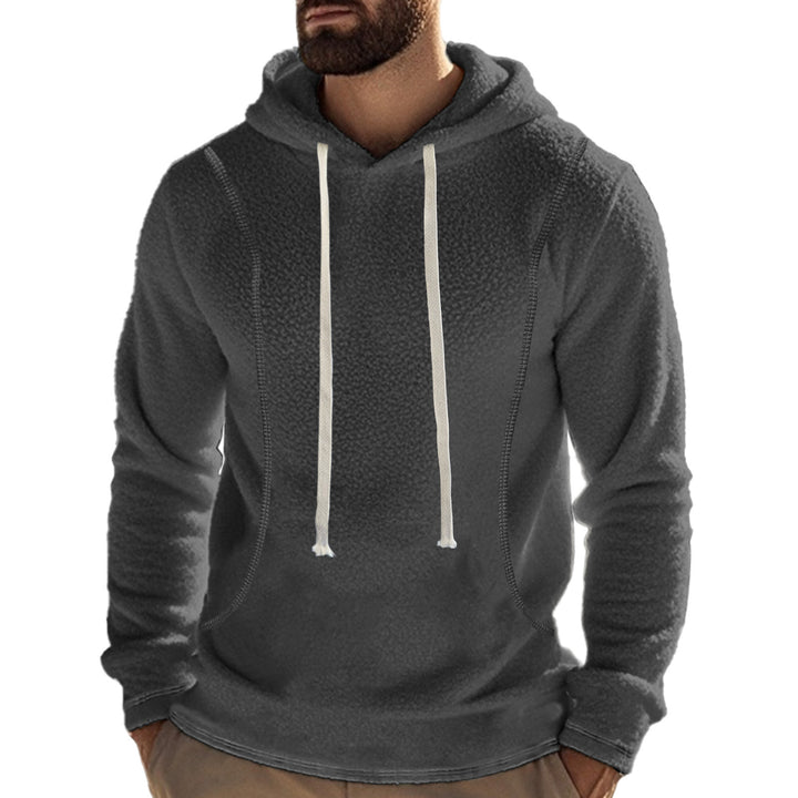 Herre fleece-hoodie med høj krave og kengurupose Stilla