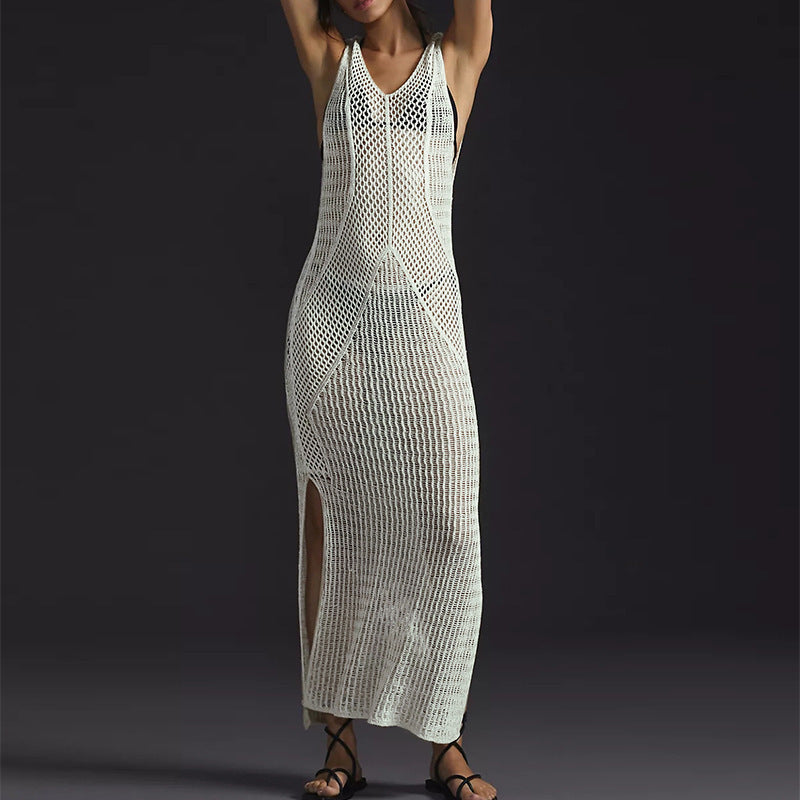 Dame Resort Stil Net Cover-Up Kjole Stilla