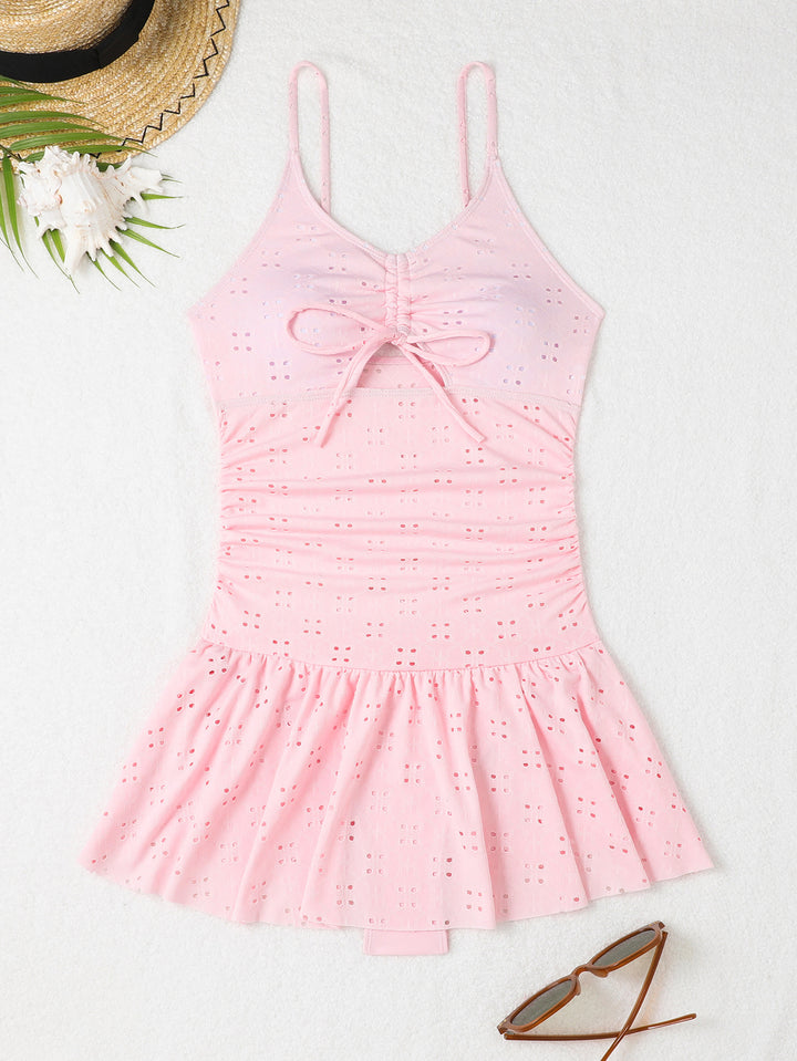 Dame badedragt med elegant ruffles design og justerbar snoretræk Stilla