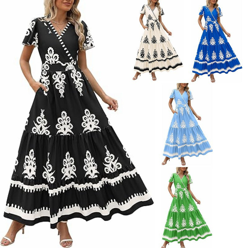 Dame Maxikjole med romantiske broderier Stilla