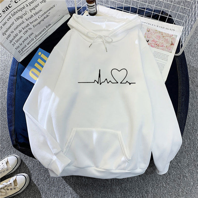 Kvinders hoodie med hjerte banksymptom Skovae
