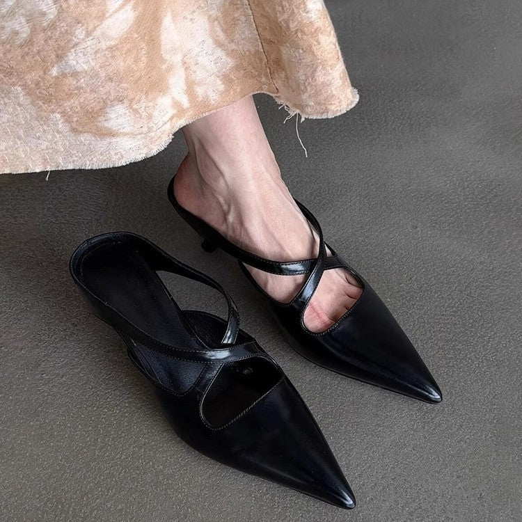 Dame Remme Spids Tå Slingback Sandaler med Udsparingsdesign Stilla