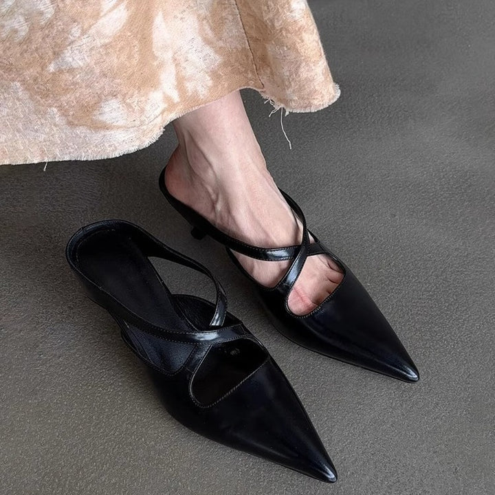 Dame Remme Spids Tå Slingback Sandaler med Udsparingsdesign Stilla