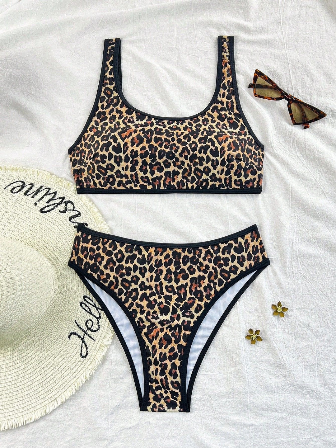 Damer Højskåret Bikini med dyredesign Skovae