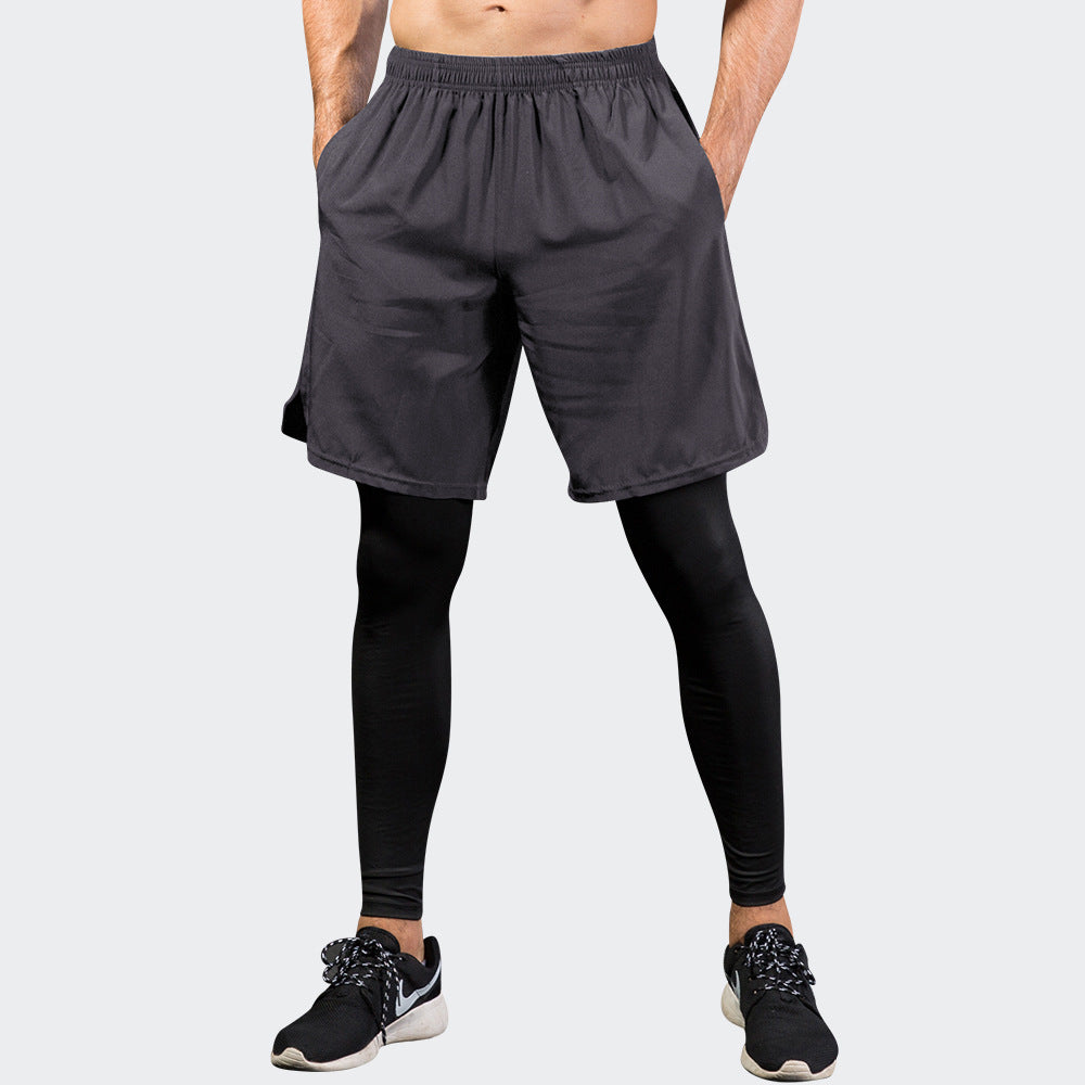 Herrer træningsshorts med integrerede kompressionsleggings og praktisk elastisk talje Stilla
