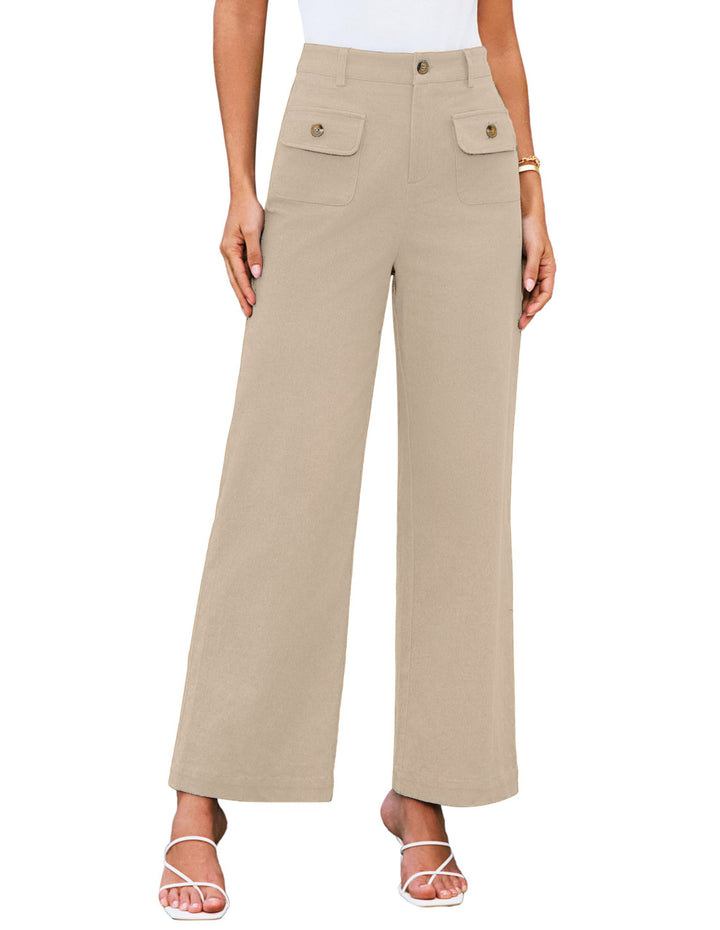 Dame Bred High-Waist-Bukser med Lommer Stilla