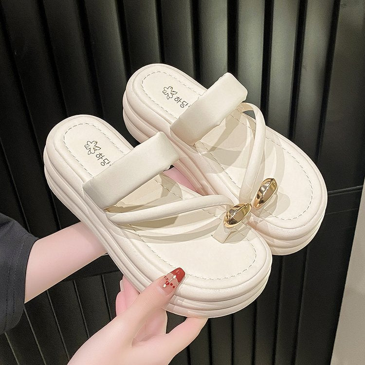Dame Komfortable Slippers med elegant Krydsbånd-Design og dekorative Smykke detaljer Stilla