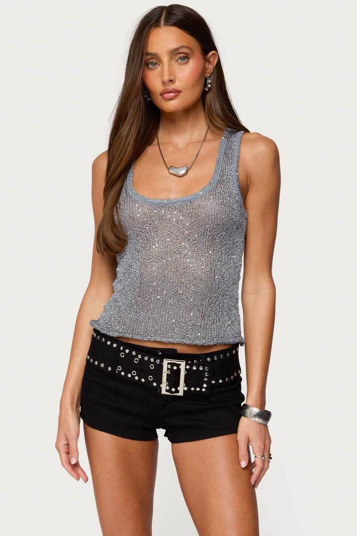 Dame Glamourøst Glitrende Tanktop Skovae