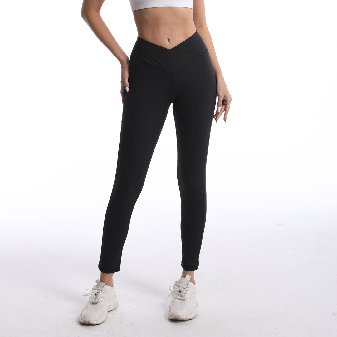Dame Figurnær Sportleggings med høj talje og Cross-design Stilla