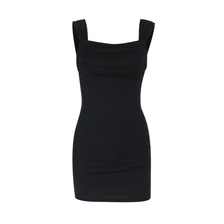 Dame Bodycon Mini Kjole med justerbare flæsedetaljer Stilla