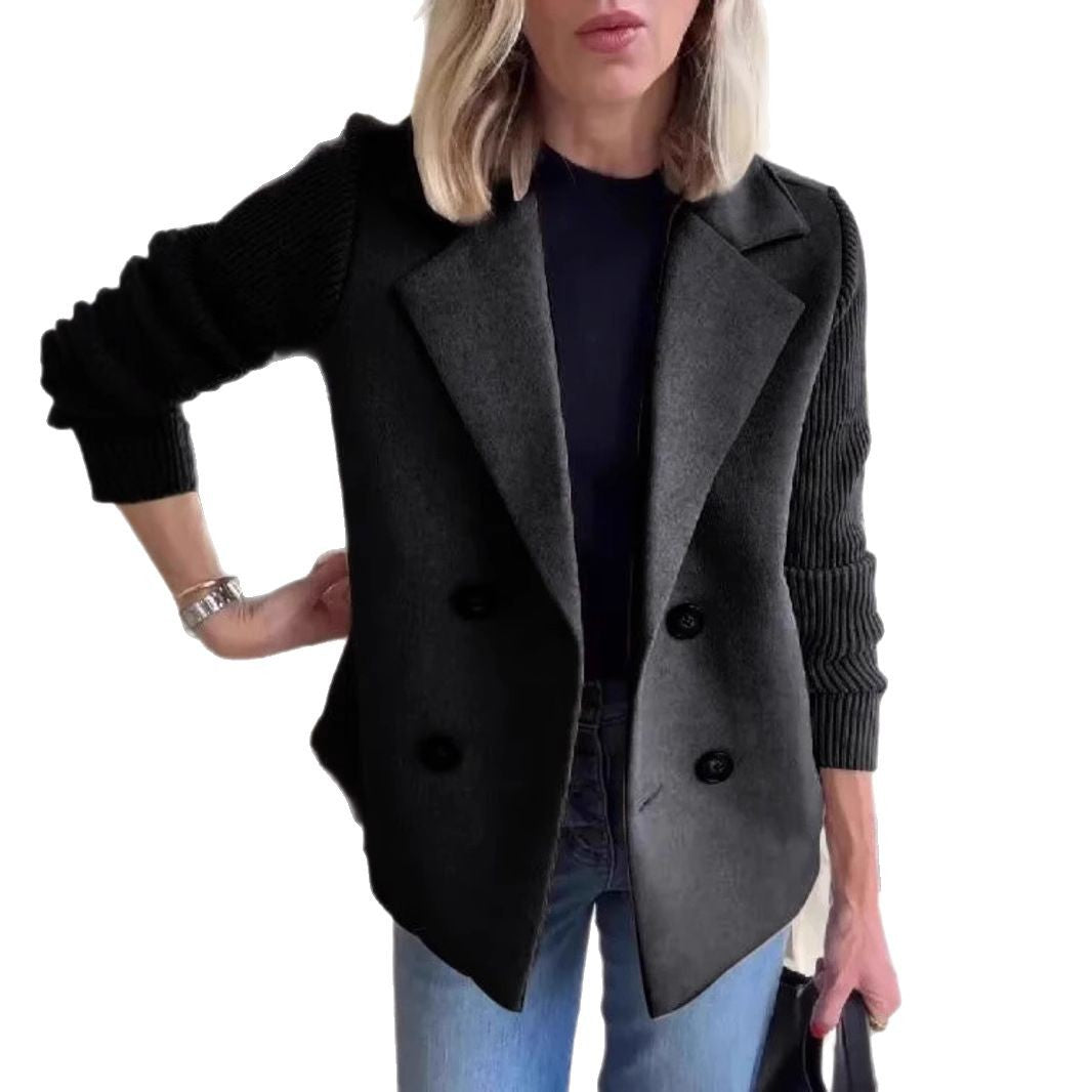Dame Elegant Blazer med strukturerede ærmer og dobbelt knaplukning Stilla
