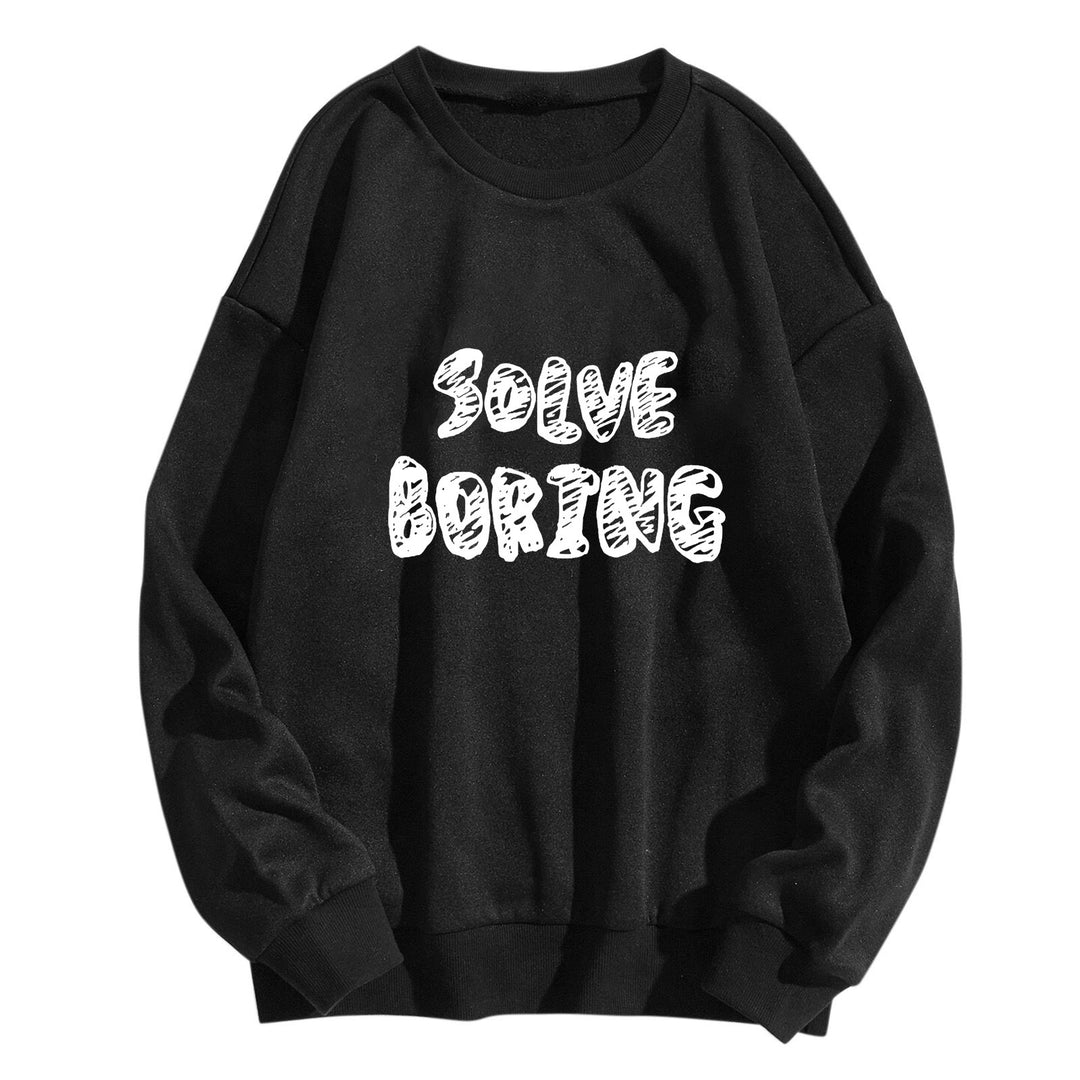 Kvindernes casual sweatshirt med kreativ skrifttype Skovae