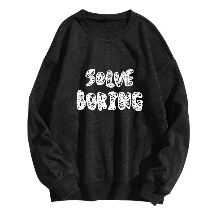 Kvindernes casual sweatshirt med kreativ skrifttype Skovae