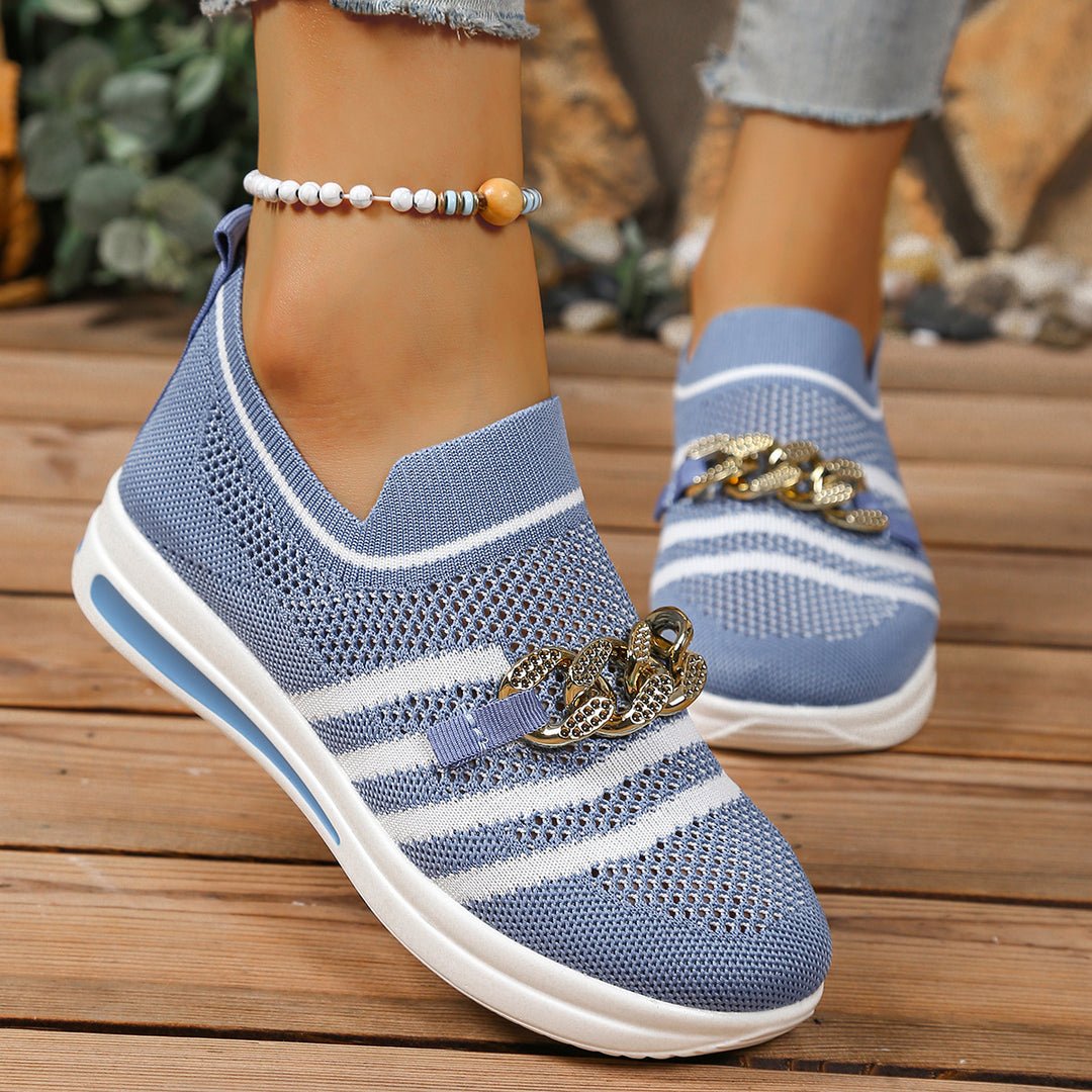 Dame Behagelige Slip-On Sneakers med moderigtigt Strass-Design Stilla
