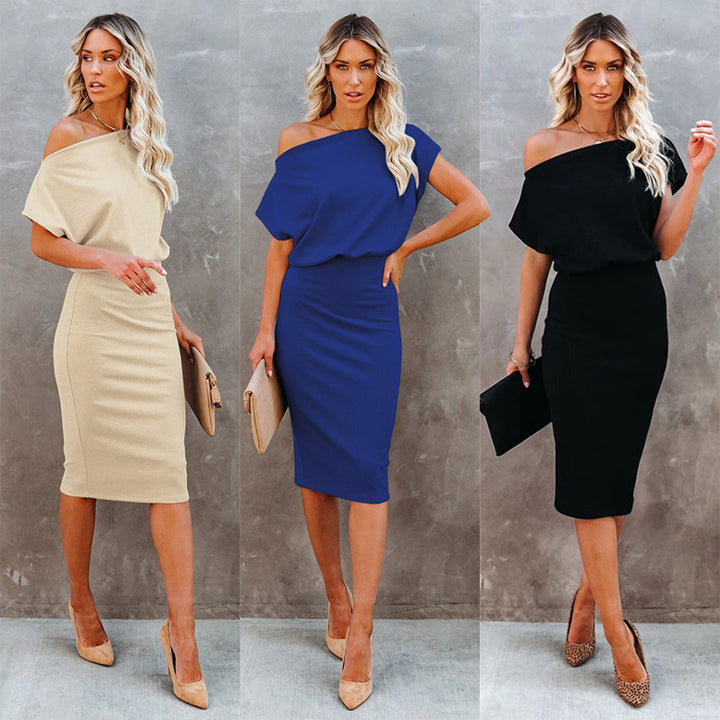Dame Off-Shoulder Bodycon Midi Kjole Stilla 1751429703