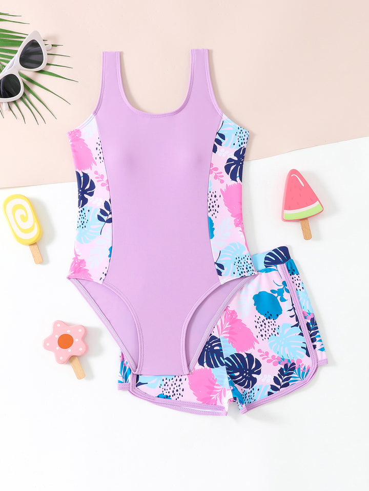 Dame svømmetøjsæt med blomstermotiv og komfortable shorts Stilla