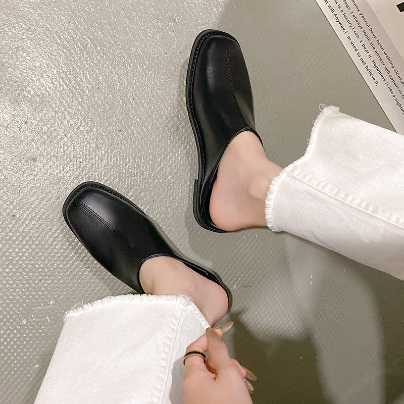 Dame stilfulde Slip-On Læder Pantoletten Stilla