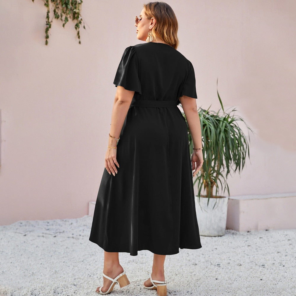 Dame Wickelmaxikjole med elegant drapering og since silhuet Skovae