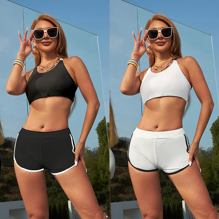 Dame sport-bikini-sæt med højt skåret trusse og moderigtigt top Stilla