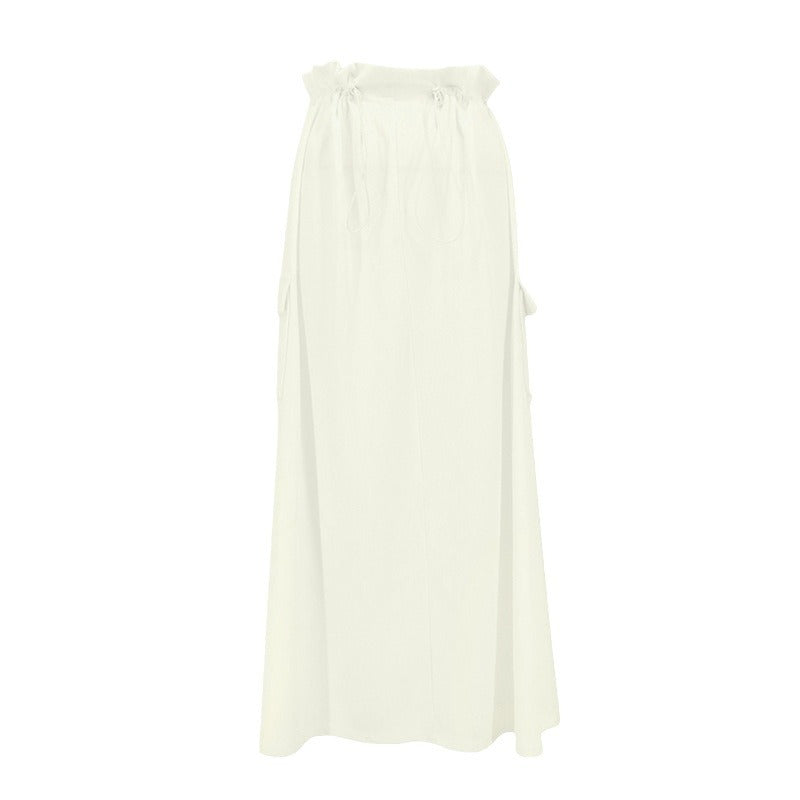 Dame Maxi-nederdel med elastisk talje og praktiske lommer Skovae