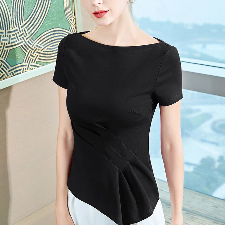 Dame top med elegant omslagsdesign og feminin drapering Stilla
