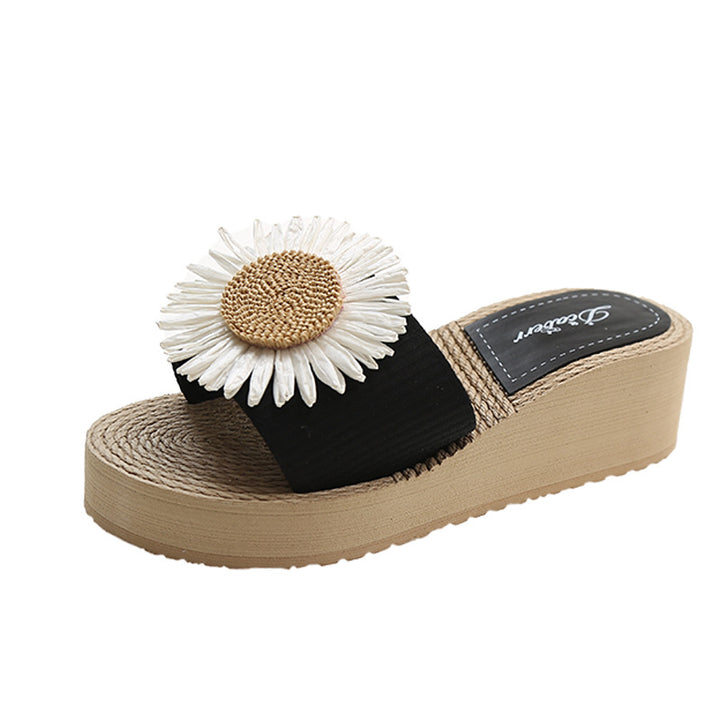 Dame mode dekoreret sandaler med blomster-applikation Stilla