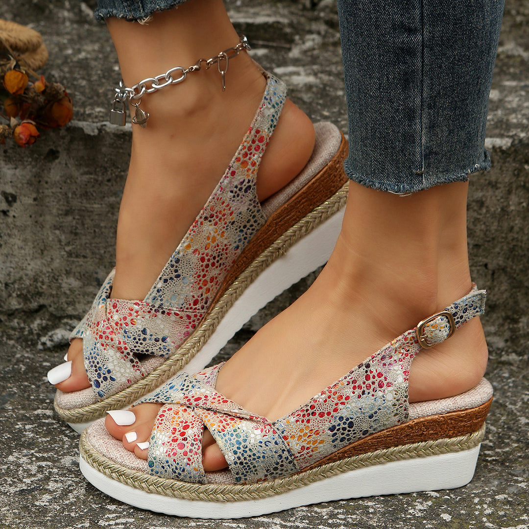 Dame Wedge-sandaler med moderigtigt knude-design og åndbar sål Stilla
