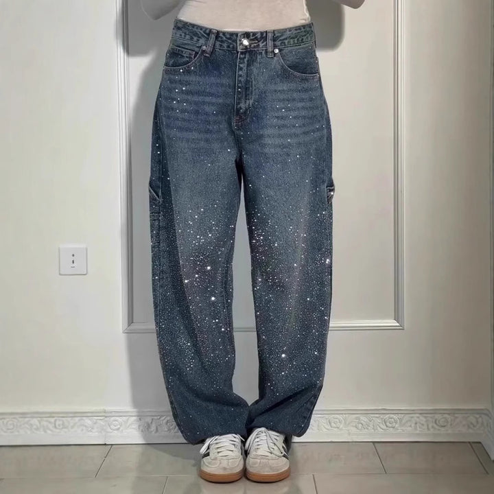 Kvinder Glitrende Baggy Jeans Stilla