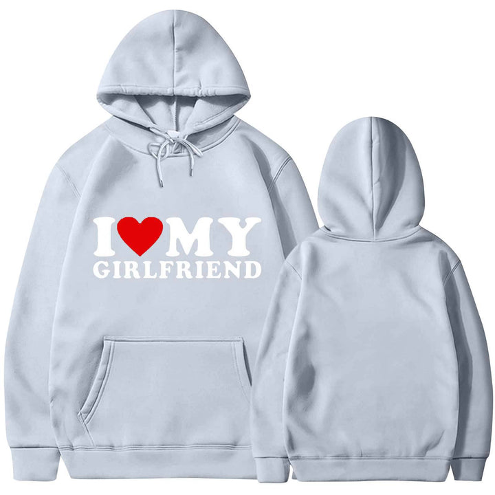 Kvinders afslappede hoodie med hjertegrafik Skovae